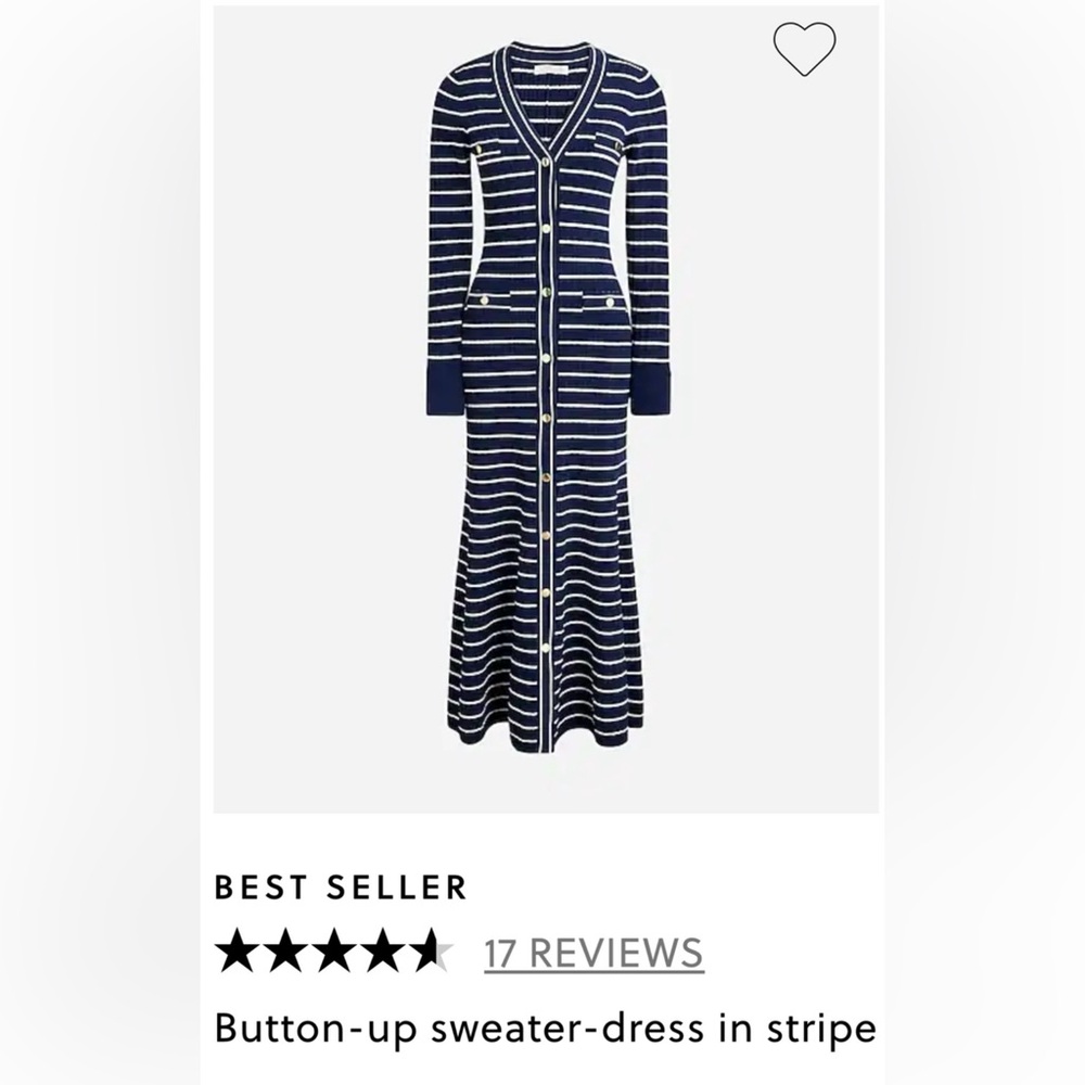 J. Crew Navy Striped Maxi Dress